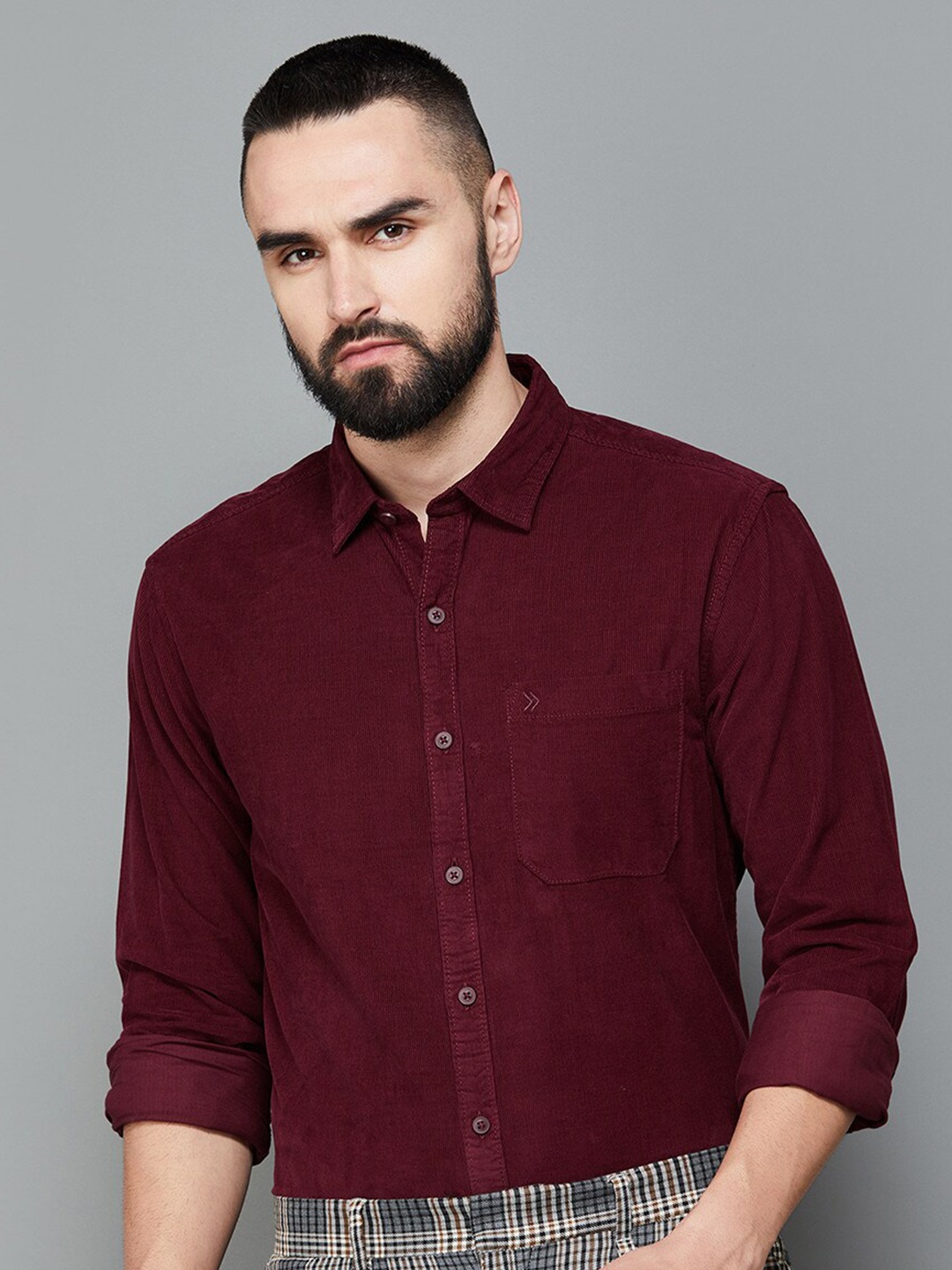 

CODE by Lifestyle Cotton Classic Casual Shirt, Red