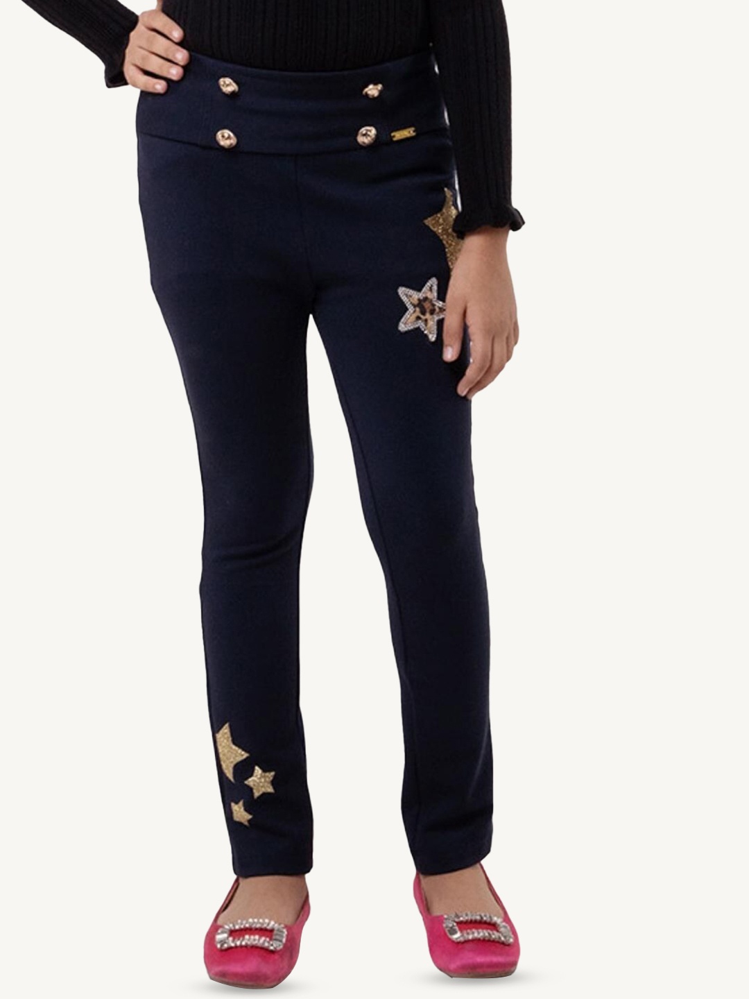

One Friday Girls Embellished Jegging, Navy blue