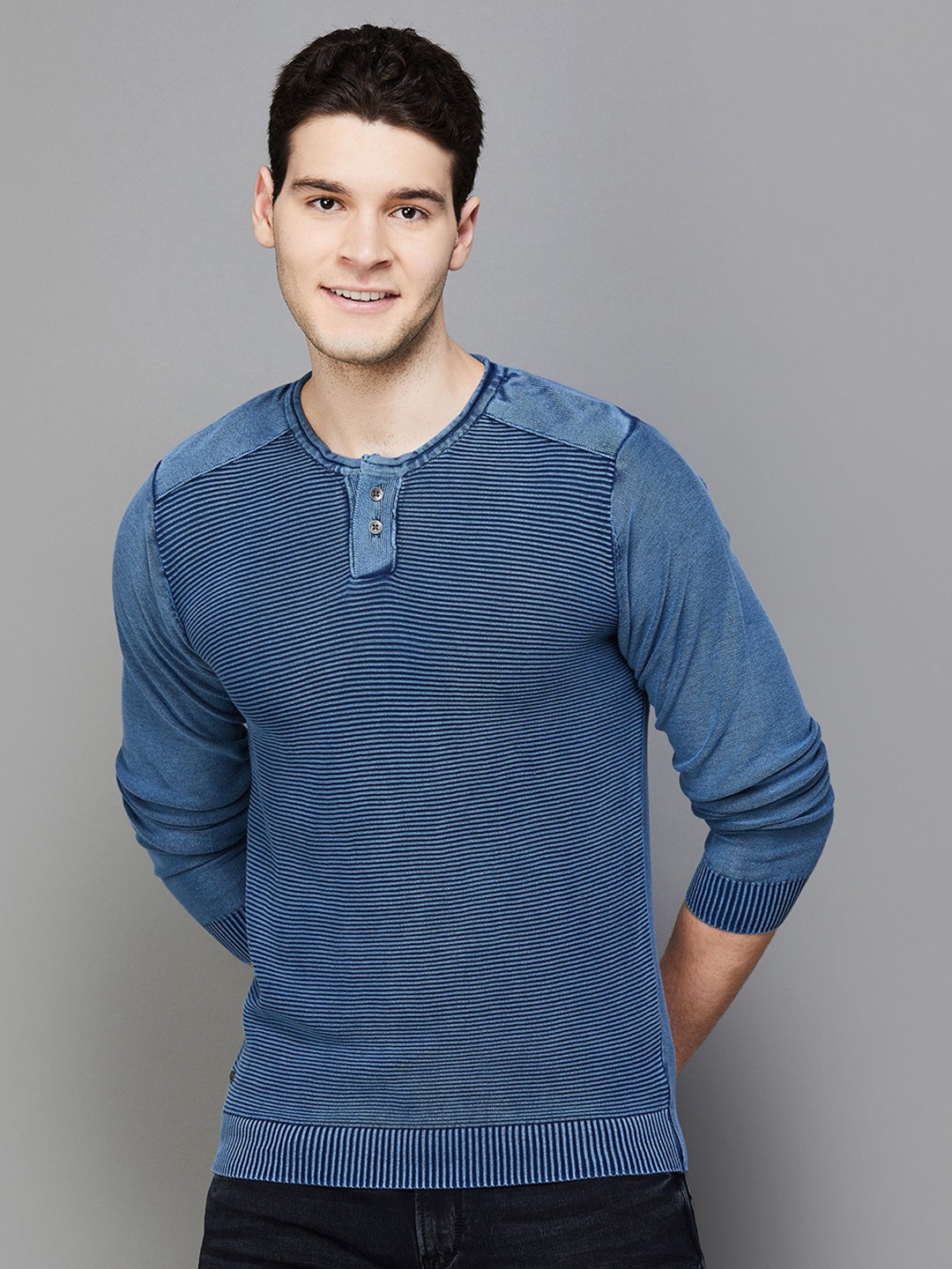 

Forca by Lifestyle Long Sleeves Cotton Pullover, Blue