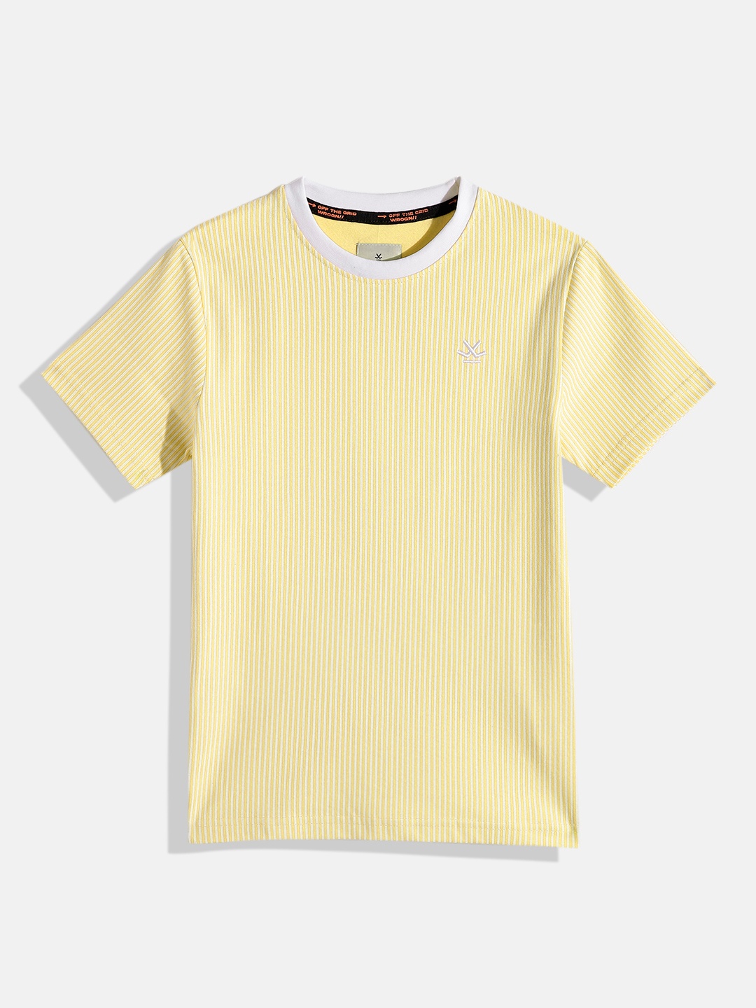 

WROGN YOUTH Boys Striped T-shirt, Yellow
