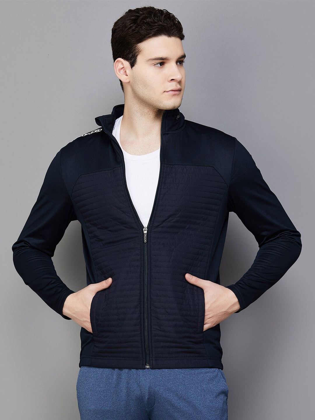

Kappa Hooded Front-Open Sweatshirt, Navy blue