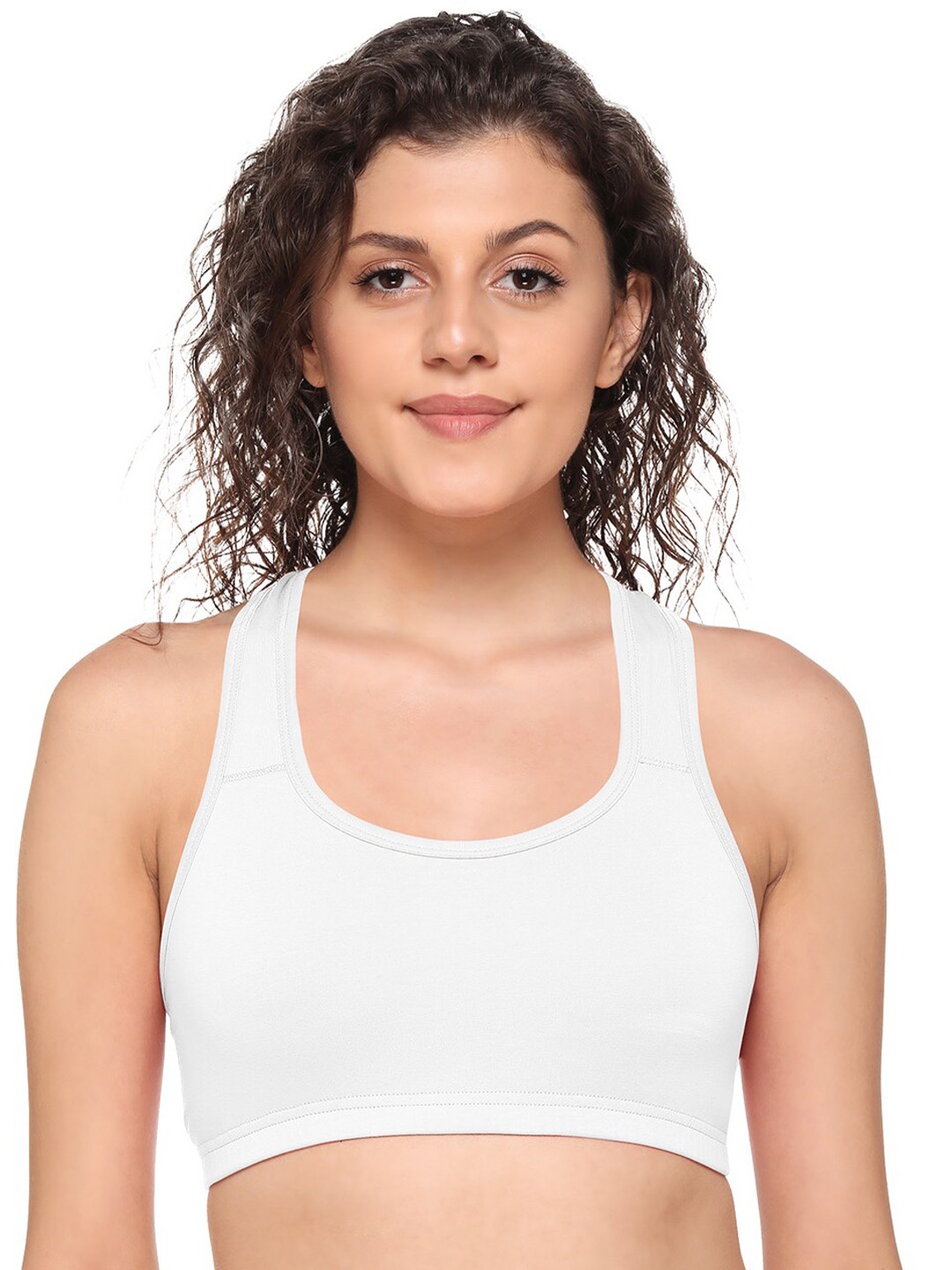 

SONA Seamless Full Coverage Cotton Workout Bra All Day Comfort, White