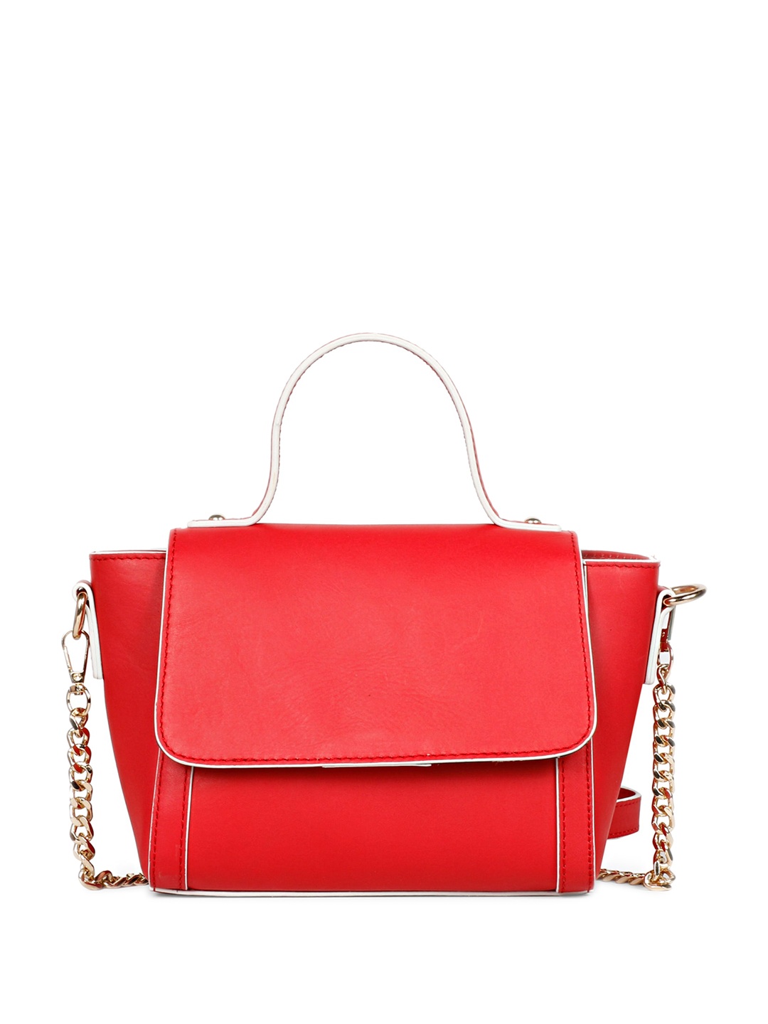 

Saint G Leather Structured Handheld Bag, Red