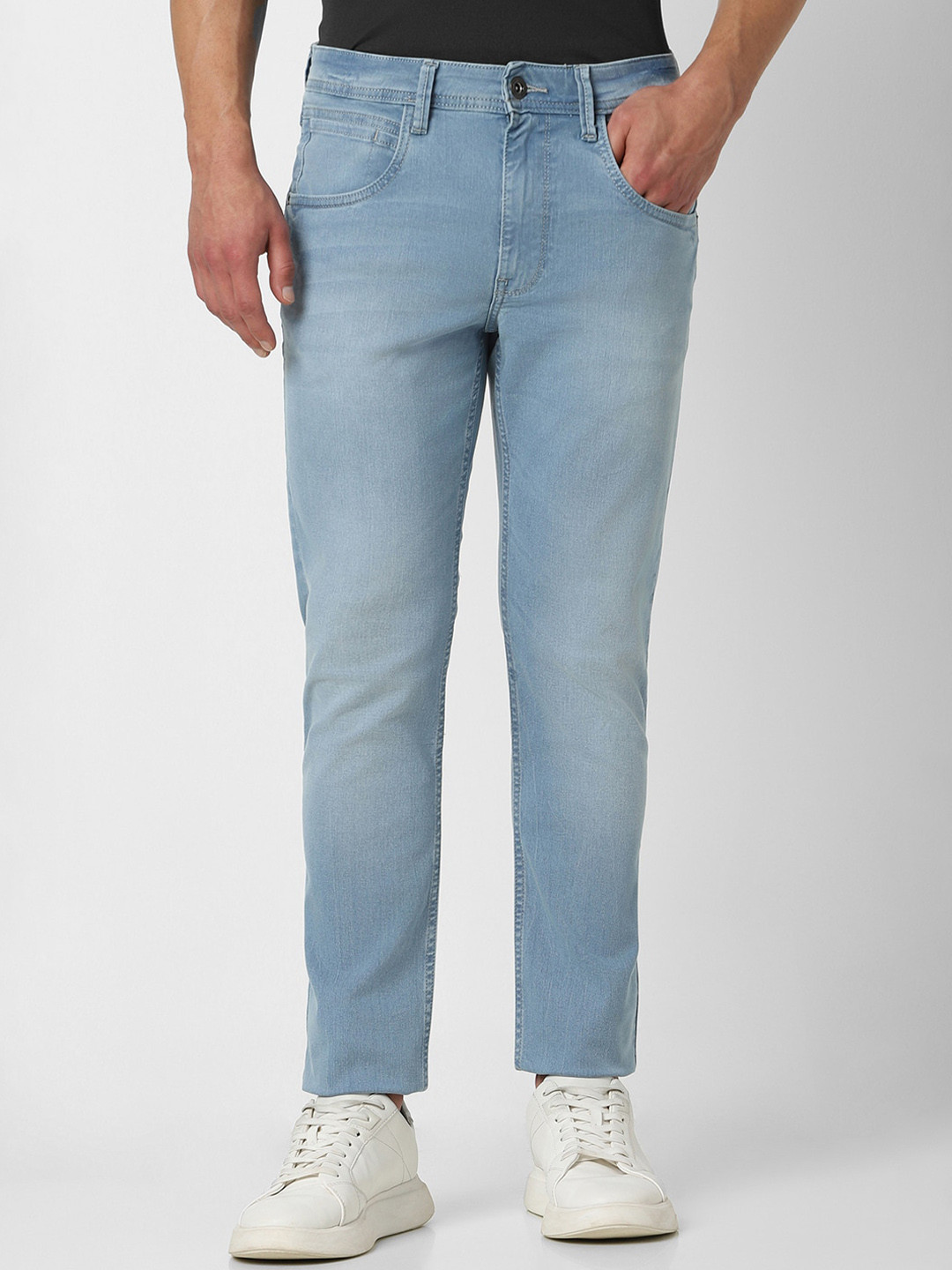

VAN HEUSEN DENIM LABS Men Slim Fit Heavy Fade Mid-Rise Jeans, Blue