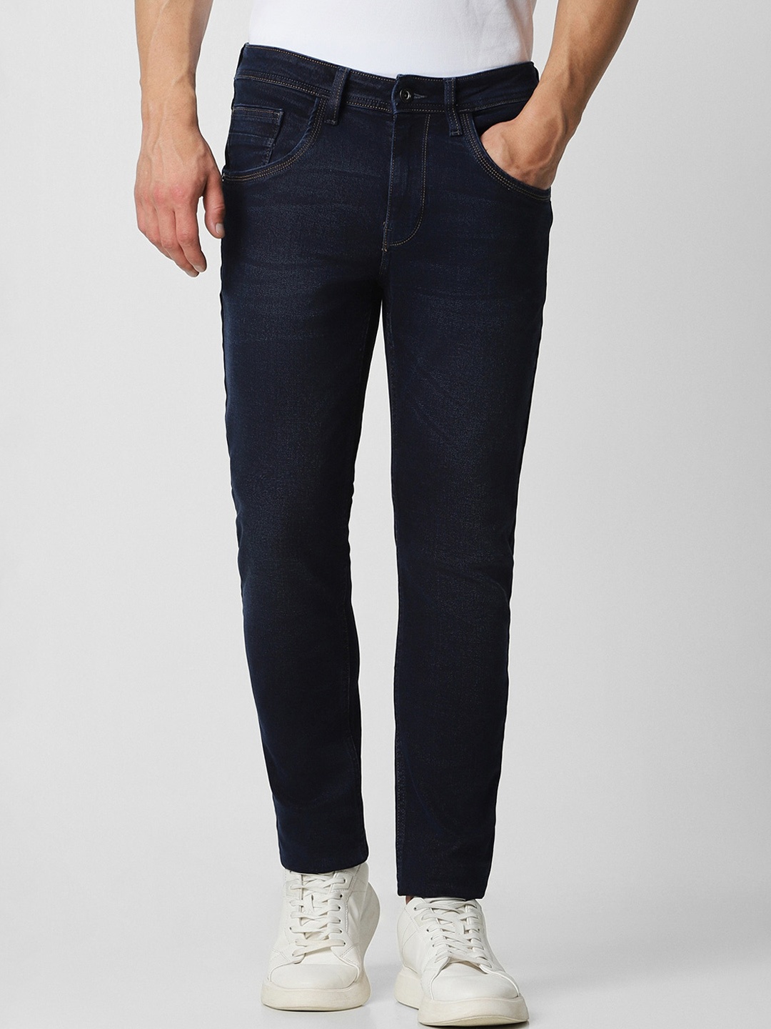 

VAN HEUSEN DENIM LABS Men Skinny Fit Mid-Rise Jeans, Navy blue