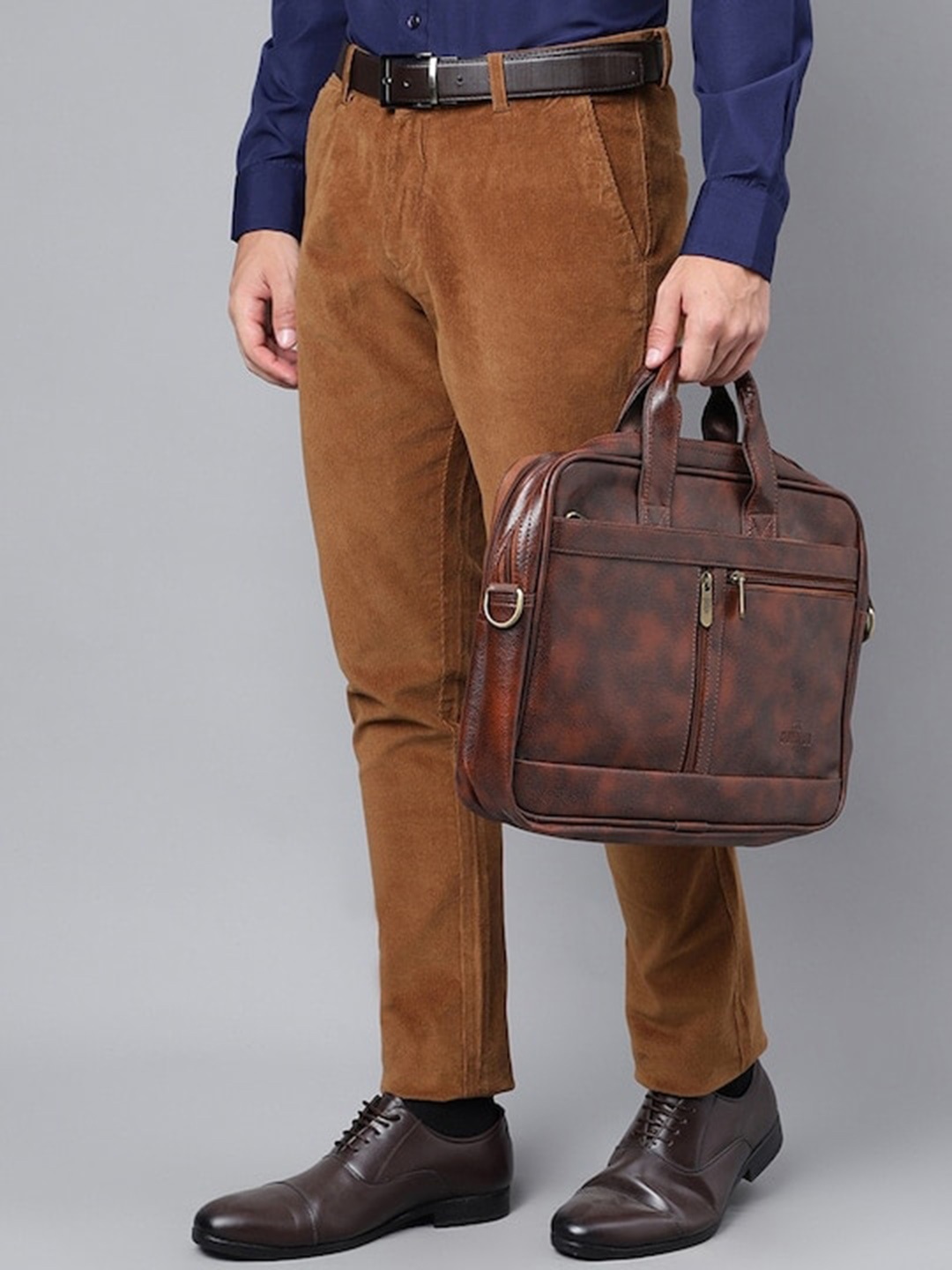 

Hancock Men Tailored Slim Fit Corduroy Formal Trouser, Brown