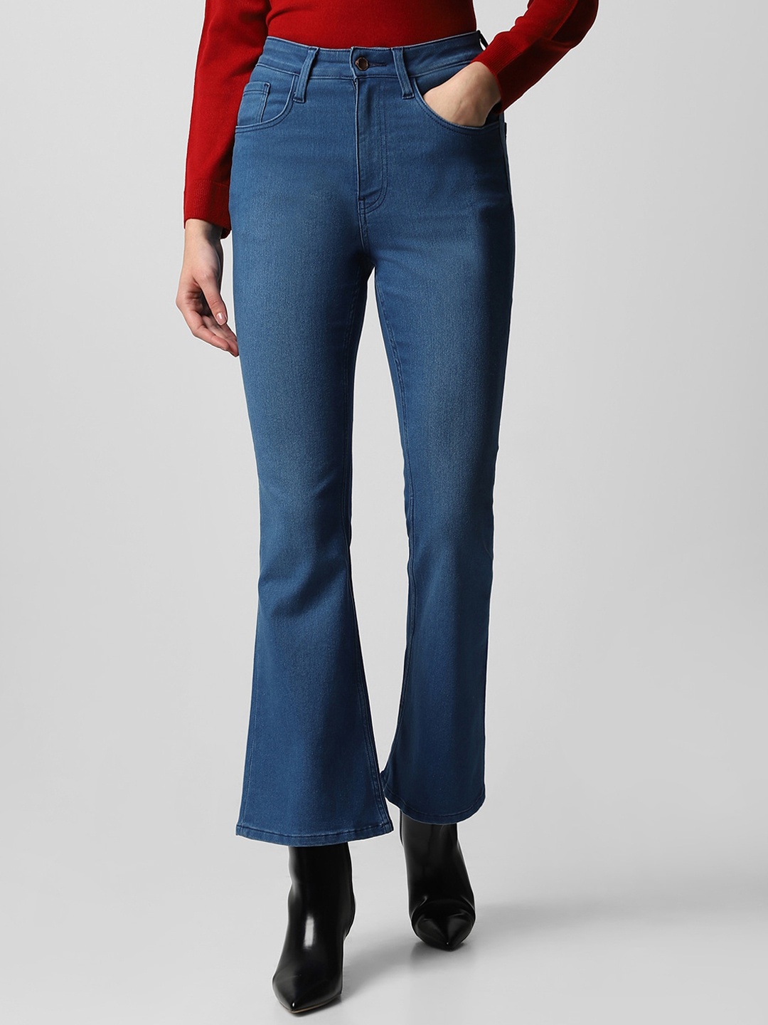 

Van Heusen Woman Bootcut Mid-Rise Cotton Jeans, Blue
