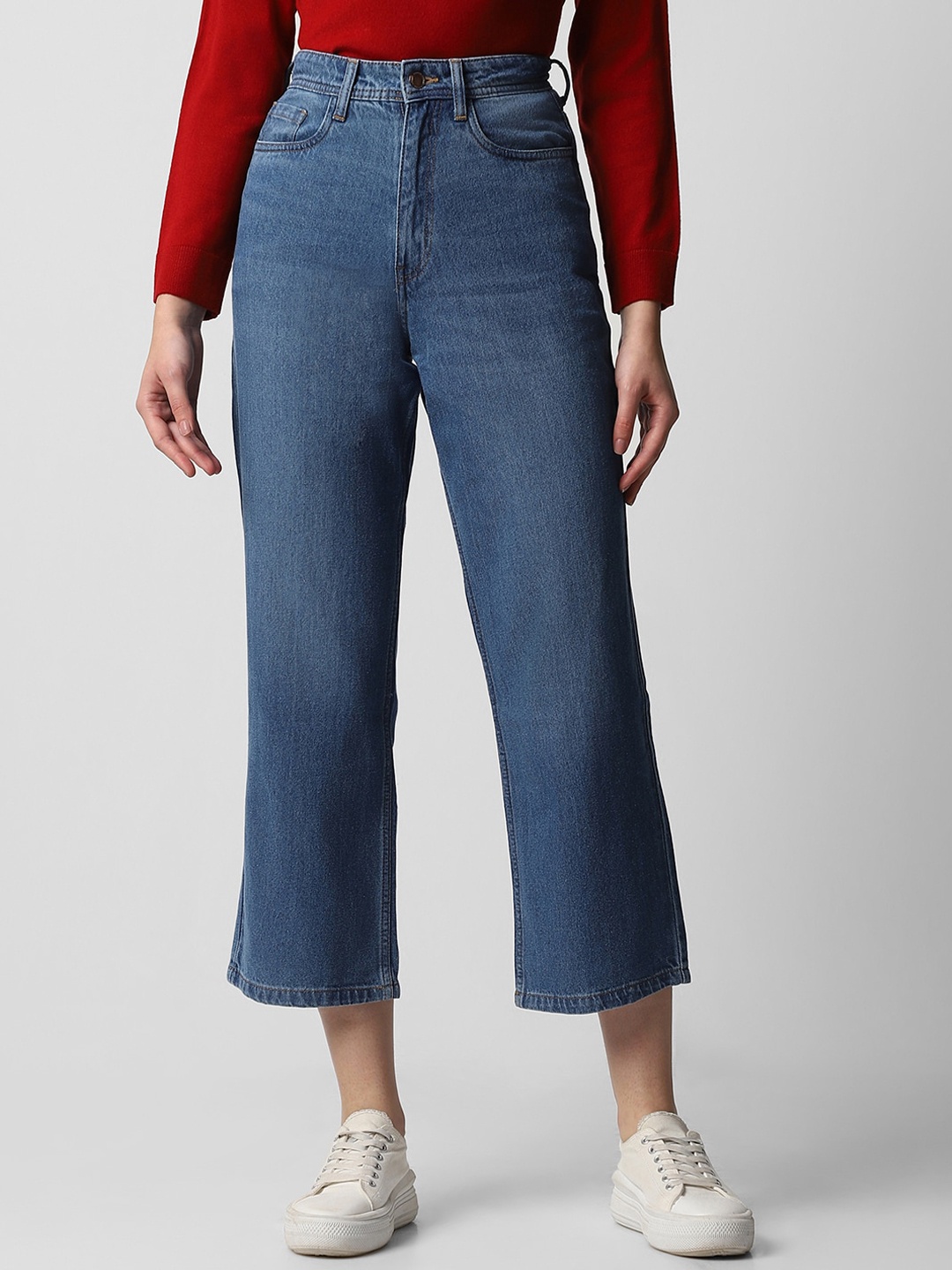 

Van Heusen Woman Flared Mid-Rise Cotton Jeans, Blue