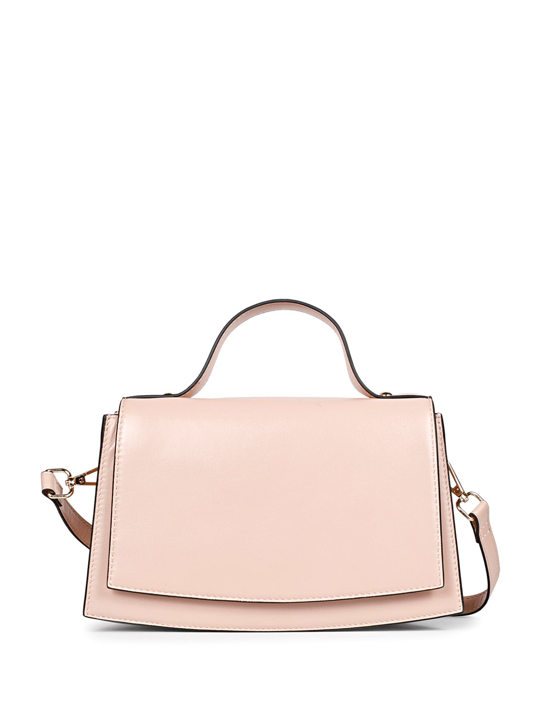 

Favore Leather Structured Handheld Bag With Detachable Sling, Peach