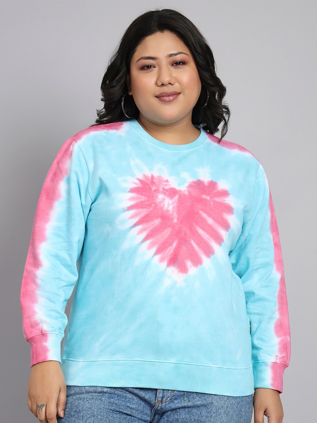 

BEYOUND SIZE - THE DRY STATE Plus Size Tie & Dye Fleece Sweatshirt, Pink