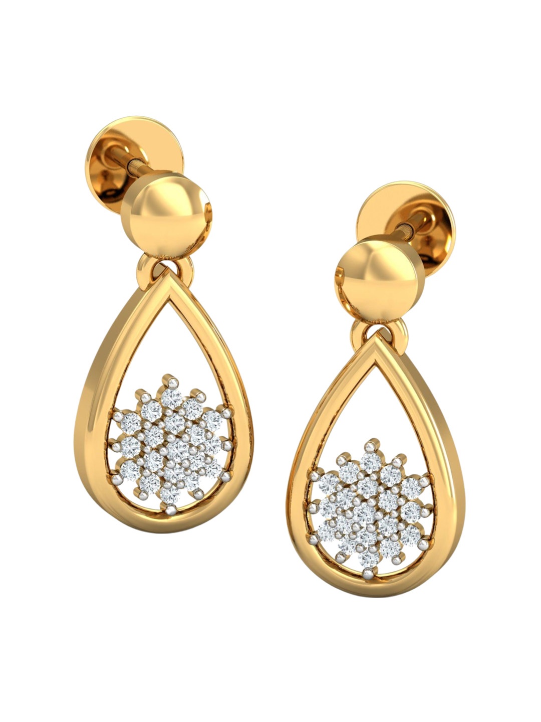

KUBERBOX Spirit 18KT Diamond Stud Earrings-3.32gm, Gold