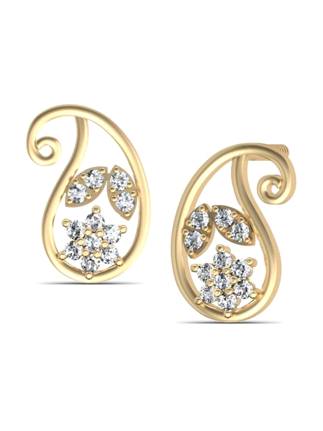 

KUBERBOX Dulcet 18KT Gold Diamond Stud Earrings-2.72gm