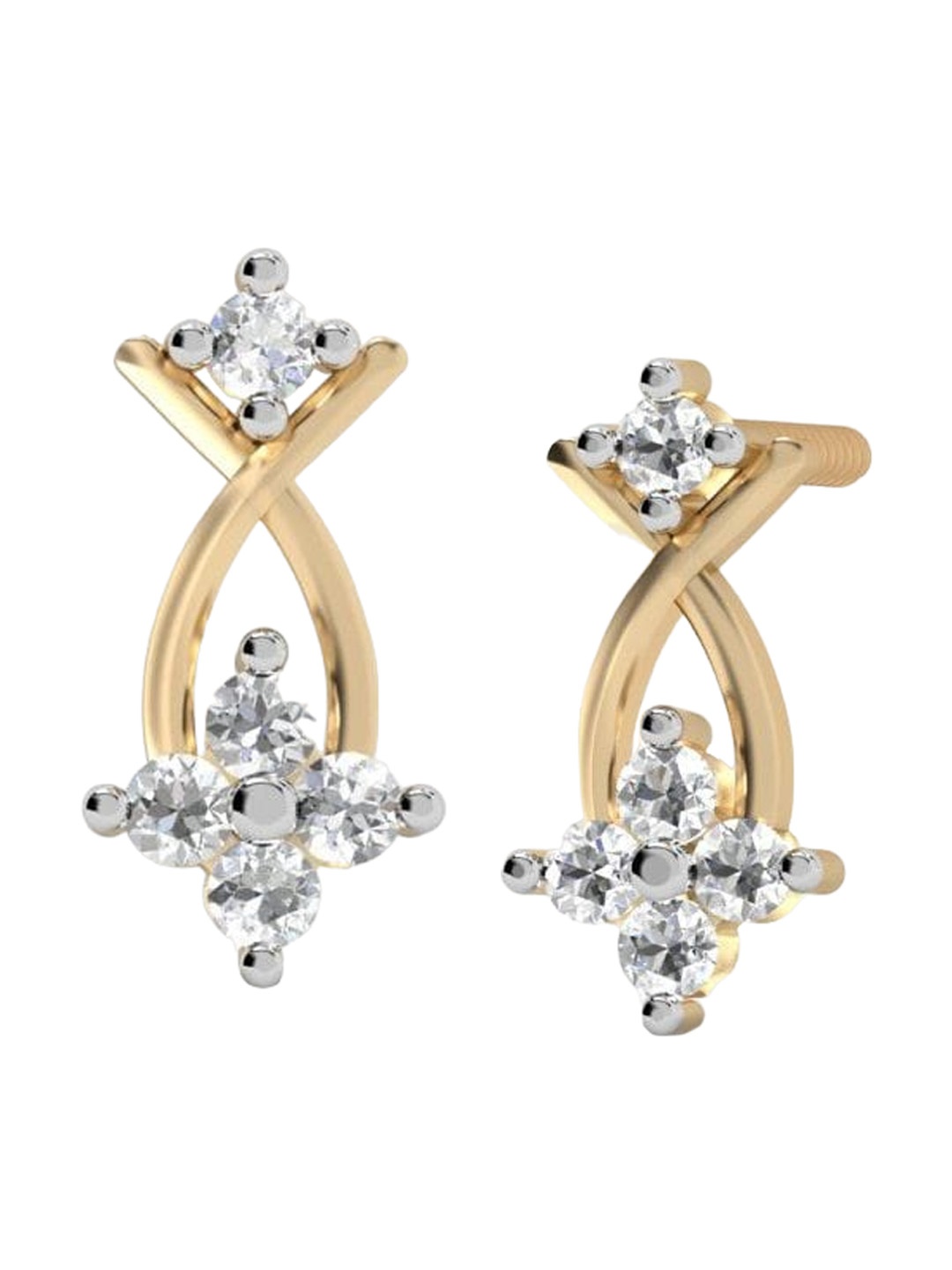 

KUBERBOX Demure 18KT Gold Diamond Stud Earrings-1.96gm