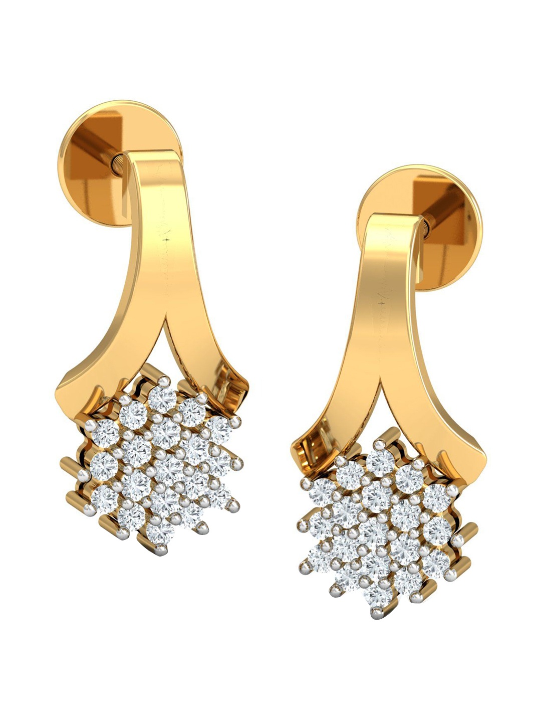 

KUBERBOX Gleam 18KT Gold Diamond Stud Earrings-2.59gm