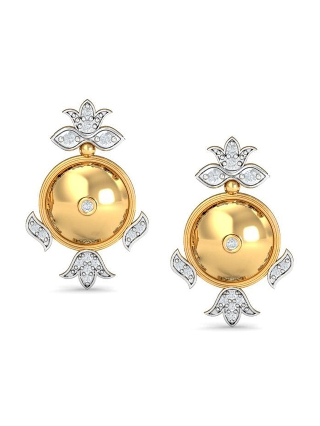 

KUBERBOX 18KT Gold Diamond-Studded Dhuni Earrings- 2.9 gm