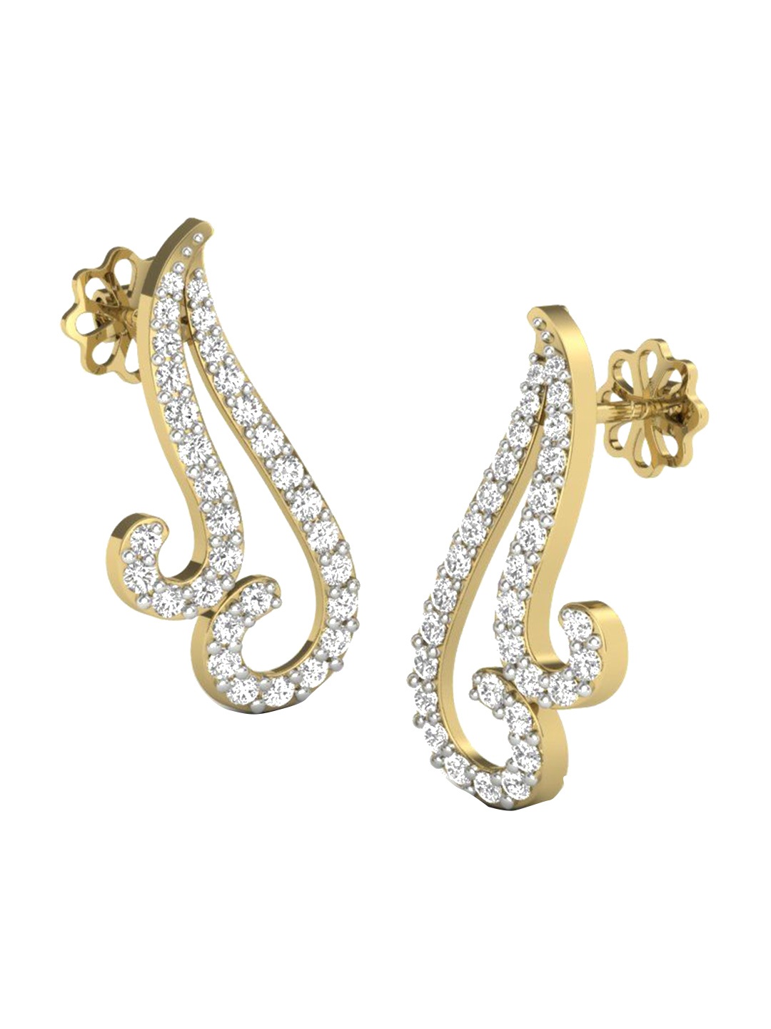 

KUBERBOX Ansaa 18KT Gold Diamond Stud Earrings-2.41gm