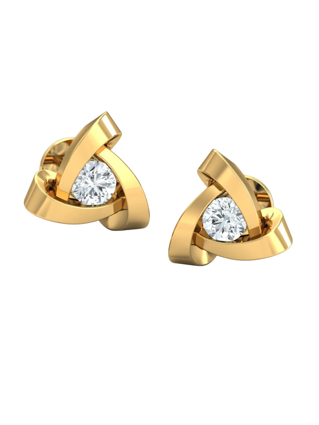 

KUBERBOX 18KT Eleanor Diamond Studded Stud Earrings-2.13gm, Gold