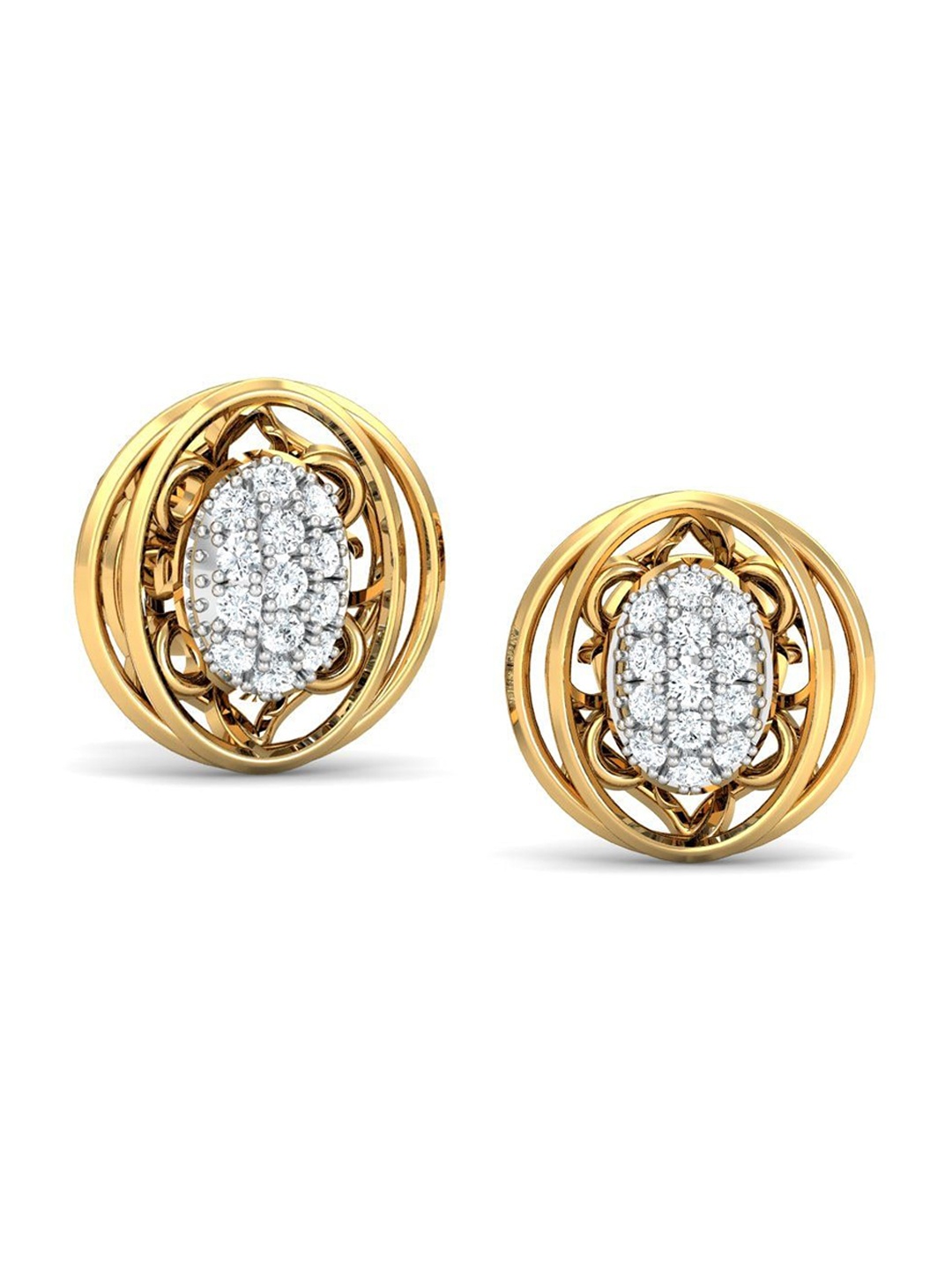 

KUBERBOX 18KT Gold Diamond-Studded Devaki Earrings- 2.61 gm