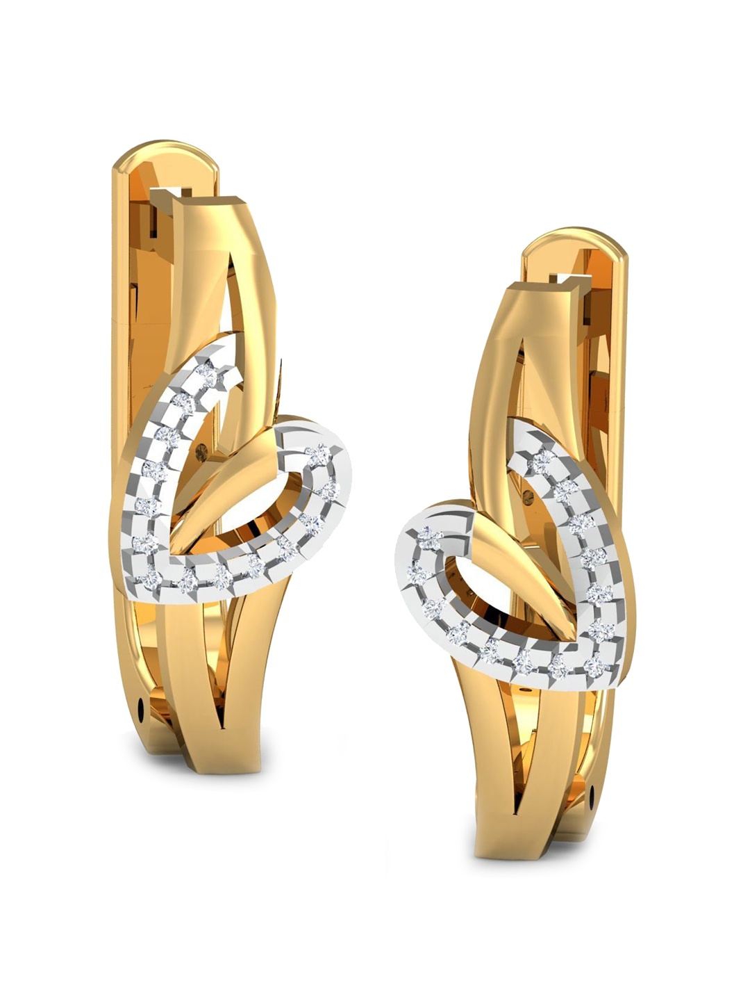 

KUBERBOX Grace 18KT Gold Diamond Hoop Earrings-5.21gm