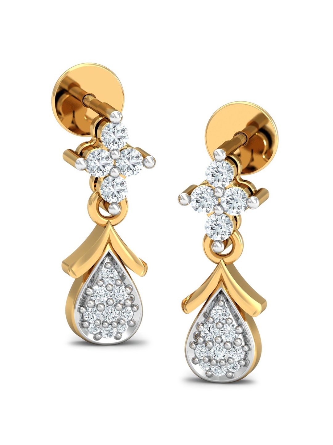 

KUBERBOX Danille 18KT Gold Diamond Stud Earrings-2.68gm