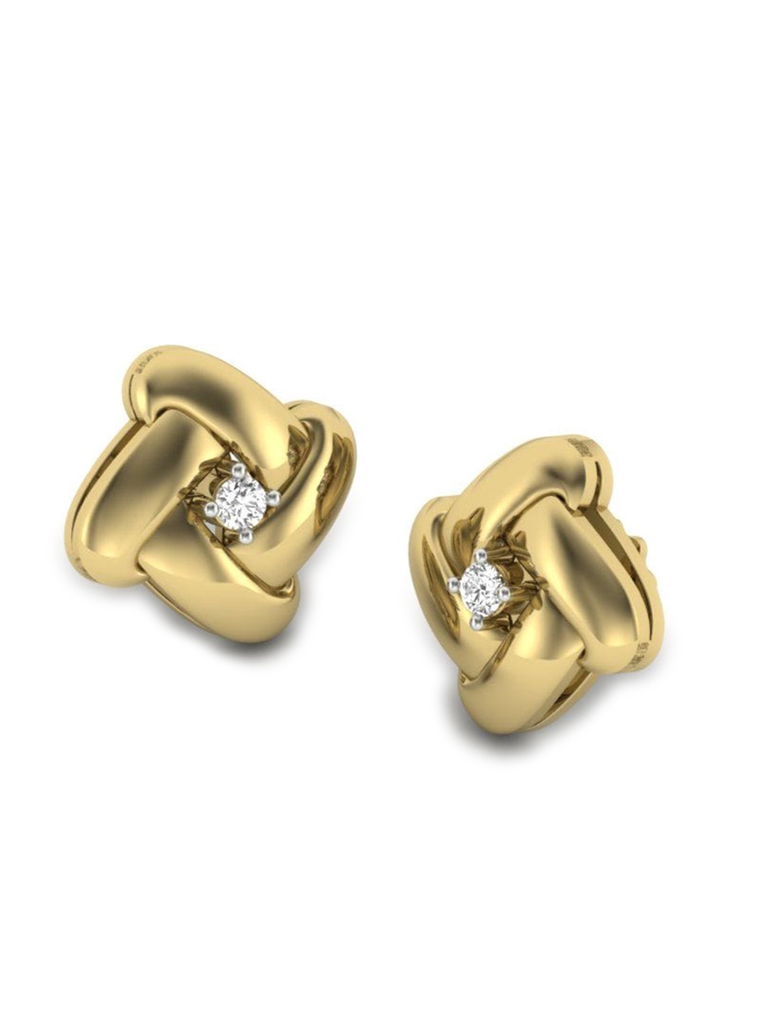 

KUBERBOX 18KT Diamond Studded Stud Earrings-2.96 gm, Gold