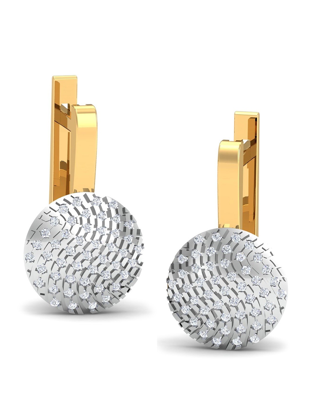 

KUBERBOX Full-Moon 18KT Gold Diamond Hoop Earrings-2.52gm