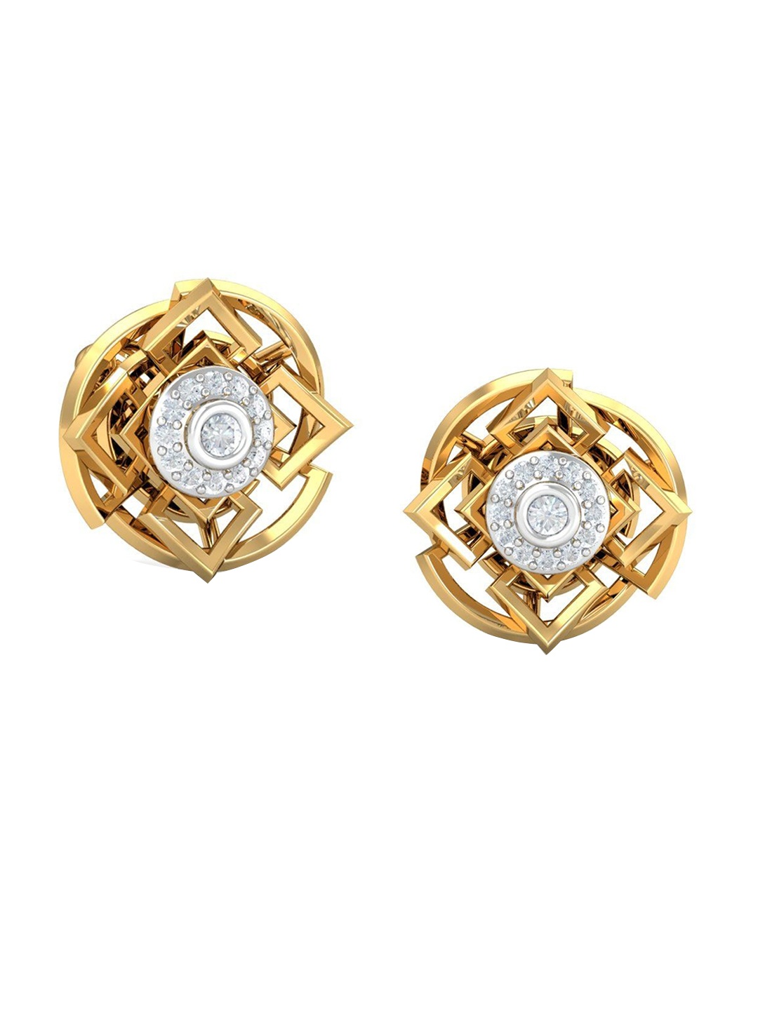 

KUBERBOX 18KT Erisha Jacket Diamond Studded Stud Earrings-2.67 gm, Gold
