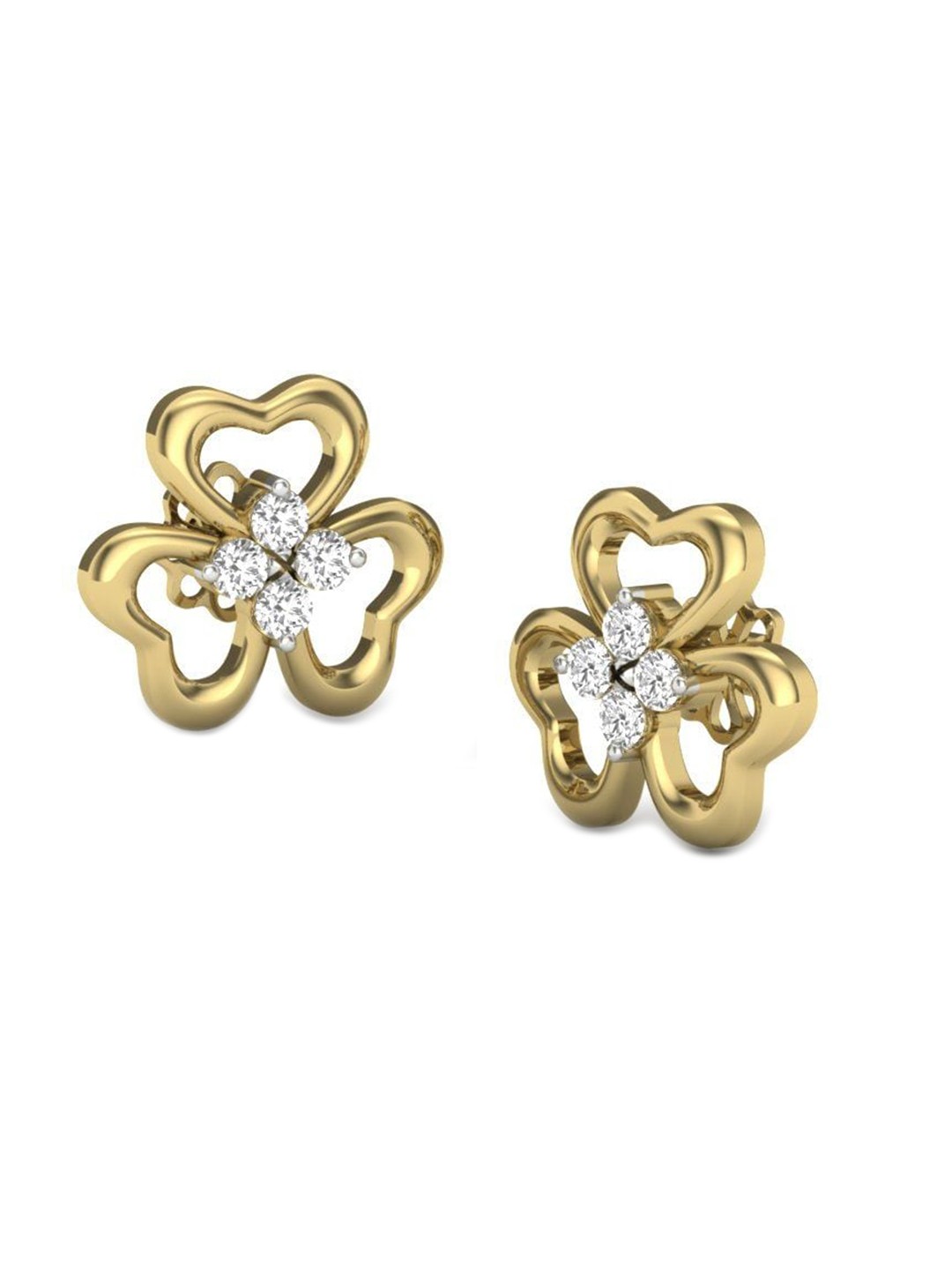 

KUBERBOX Anamika 18KT Gold Diamond Stud Earrings-2.43gm