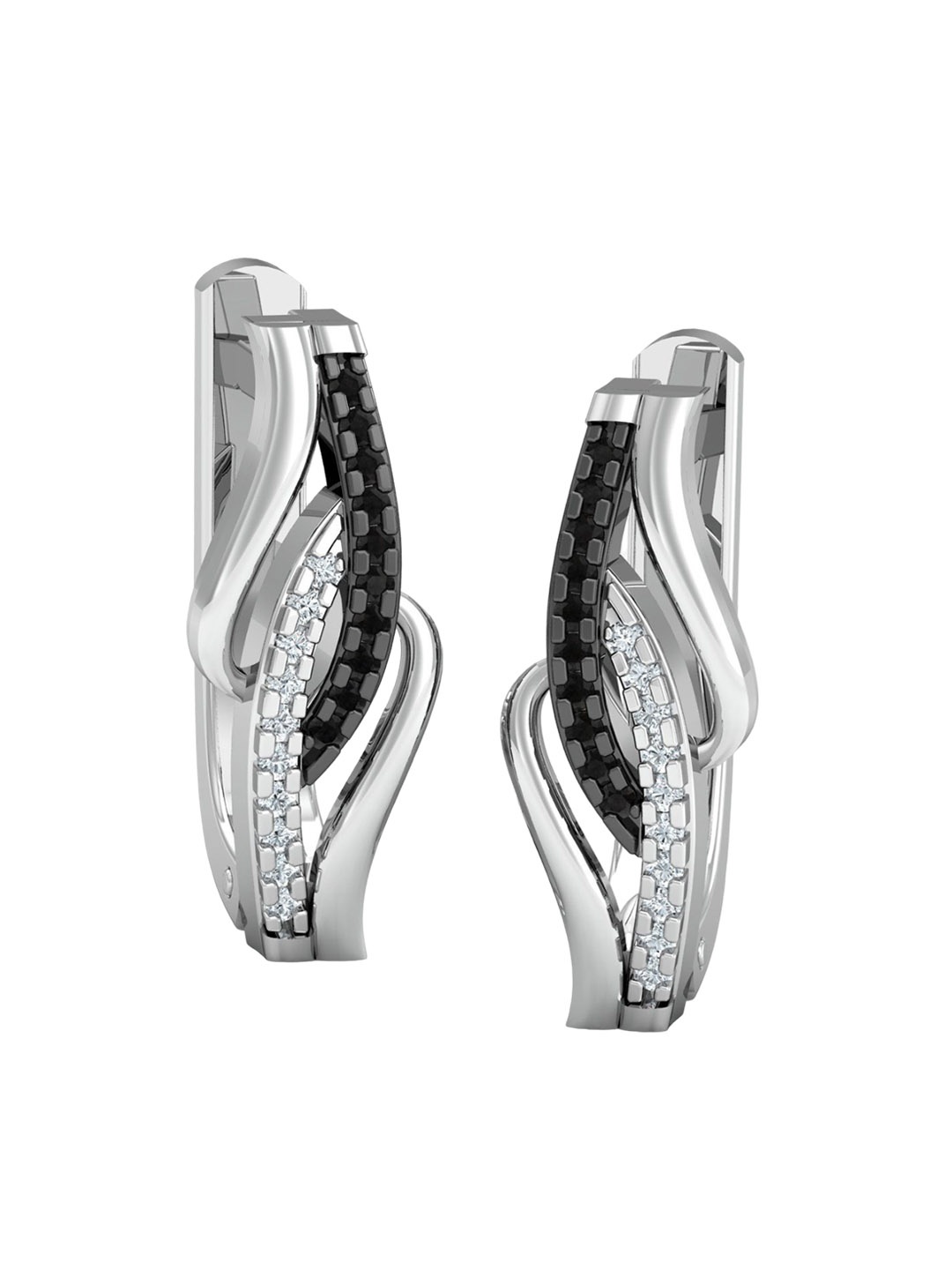 

KUBERBOX 18KT Calfuray Diamond Studded Stud Earrings-4.78gm, Silver