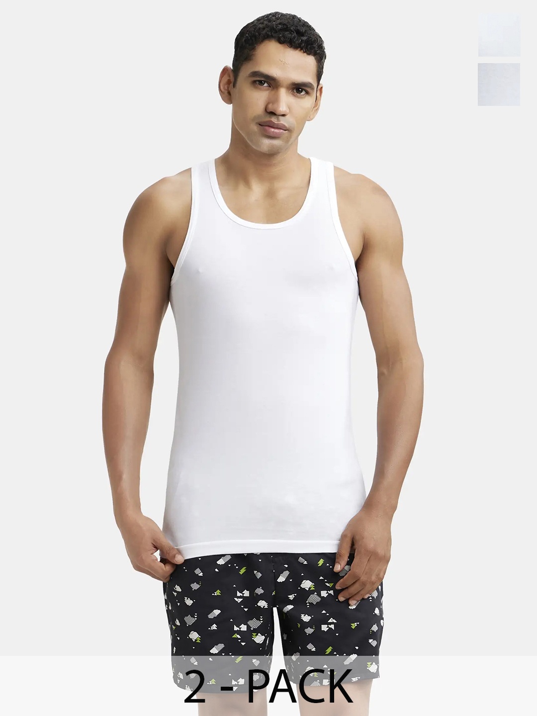 

Jockey Pack Of 2 Super Combed Cotton Vest-8820, White