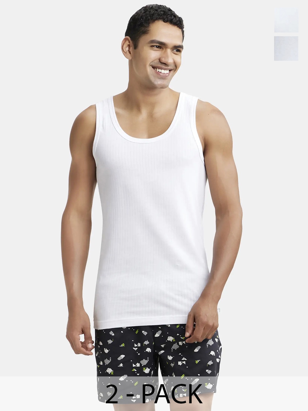 

Jockey Pack Of 2 Super Combed Cotton Vest-8816, White