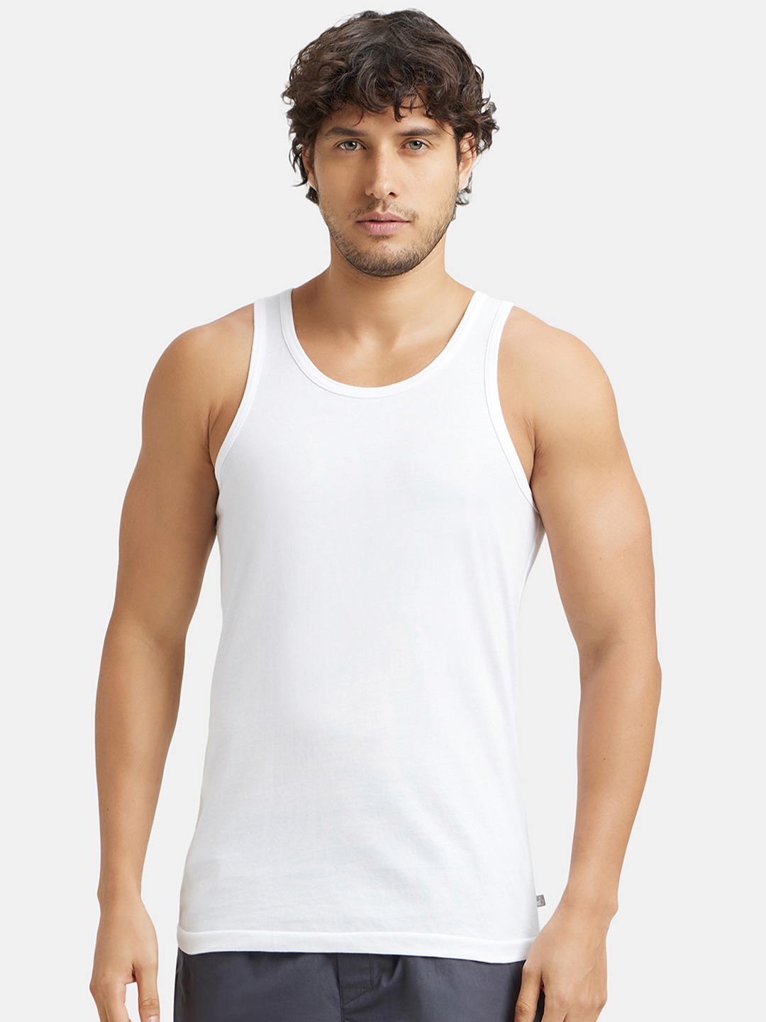 

Jockey Combed Cotton Round Neck Sleeveless Vest-8820, White