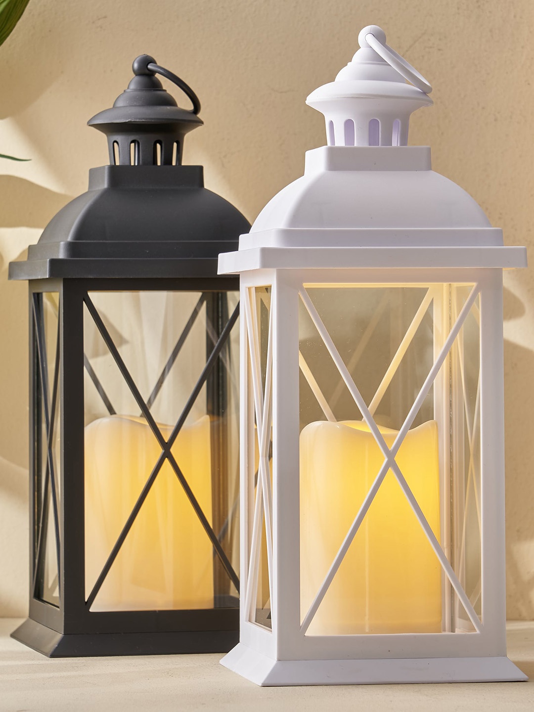 

Home Centre Pegasus Zuric White Hanging Lantern with LED Candle