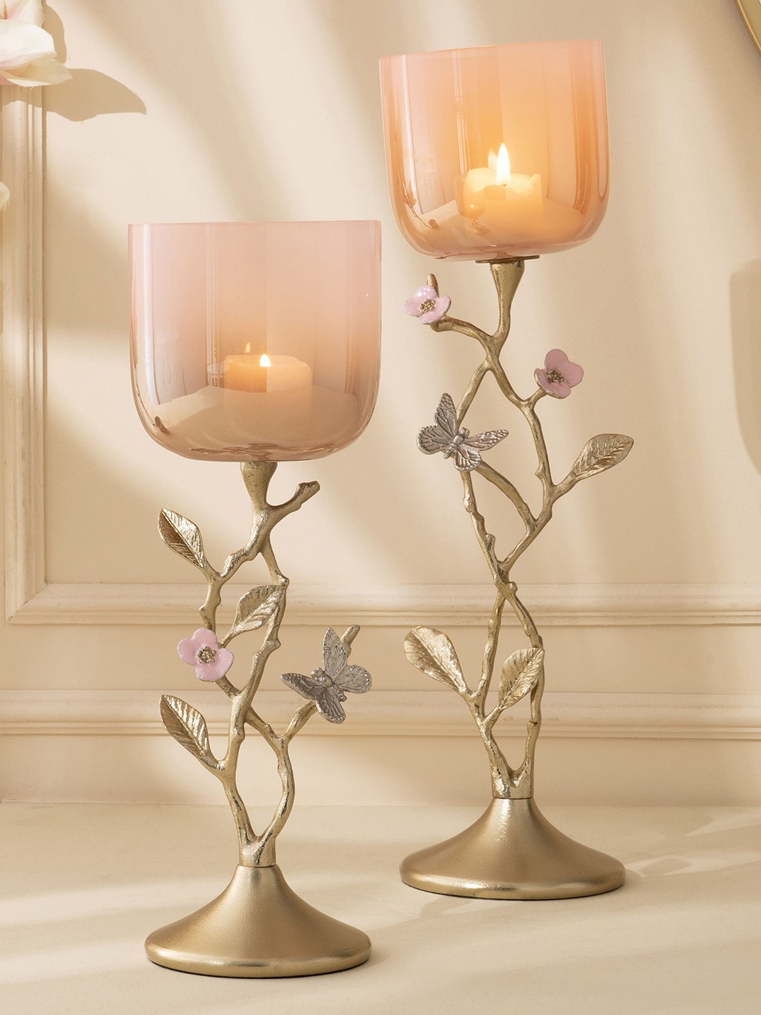 

Home Centre Eternity Vivere Pink Glass Votive Holder