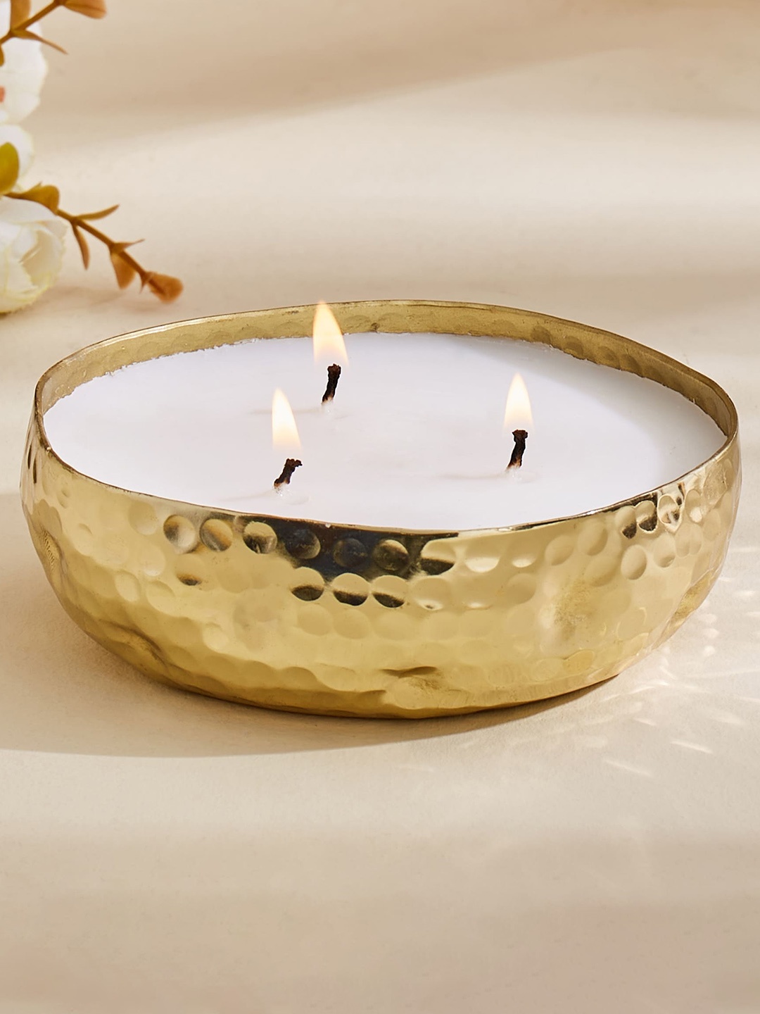

Home Centre Beige Austin Ocean Scented Hammered Candle