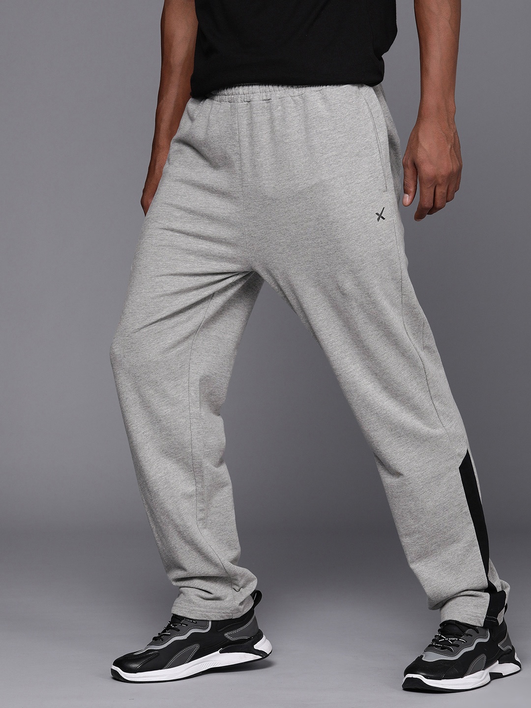 

HRX by Hrithik Roshan Men Solid Sports Track Pants, Grey melange