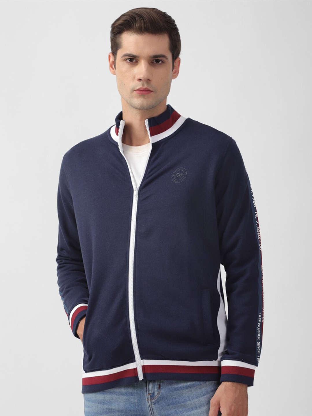

Peter England Casuals Cotton Front Open Sweatshirt, Navy blue