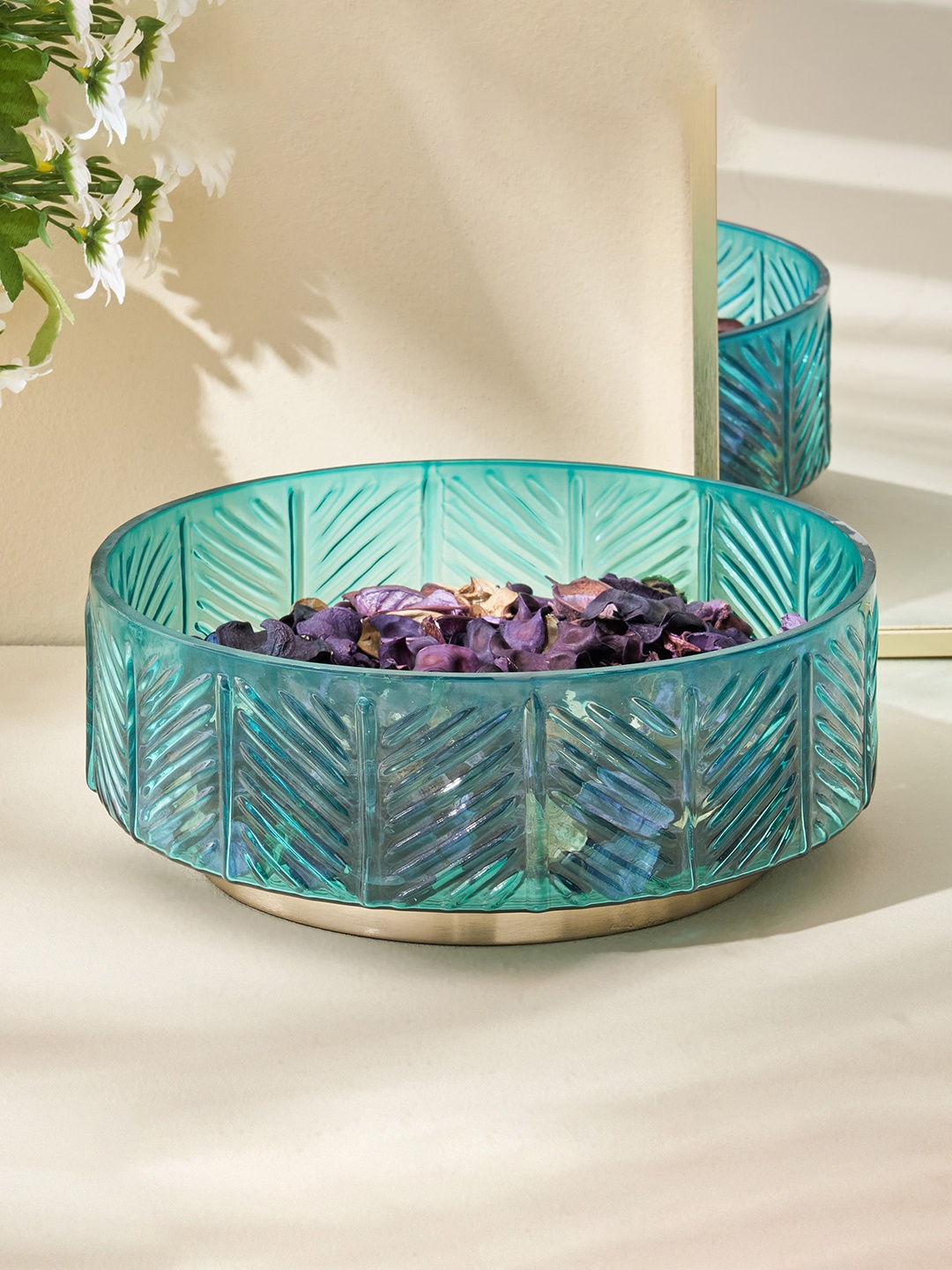 

Home Centre Brian Jacek Blue Embossed Decorative Bowl
