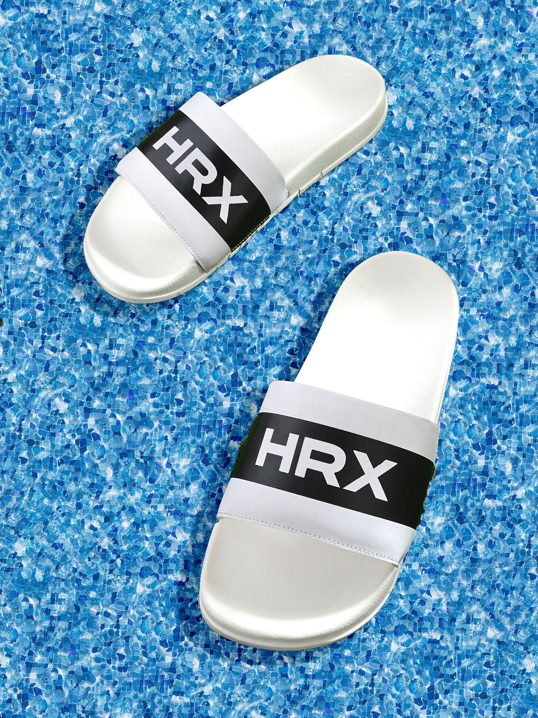 

HRX by Hrithik Roshan Women White & Black Printed Sliders