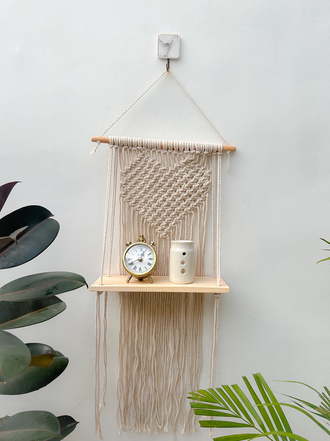 

CG HOMES Off White Self-Designed Wooden Wall Hanging
