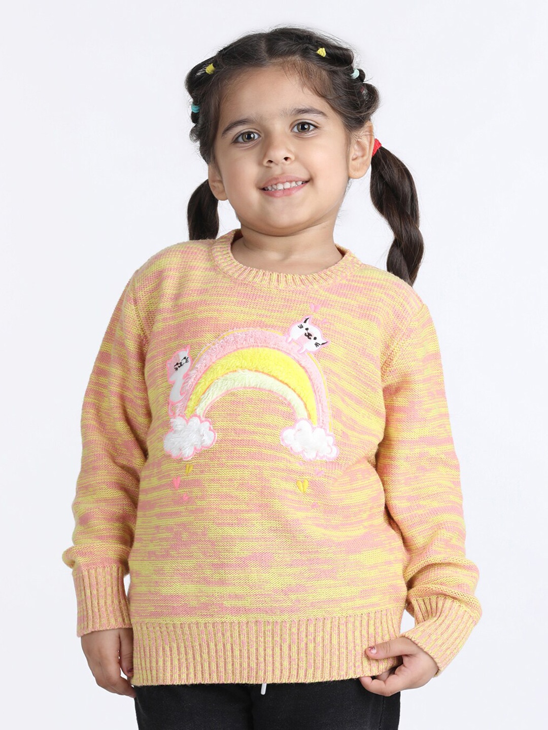 

Wingsfield Girls Embroidered Pullover, Yellow