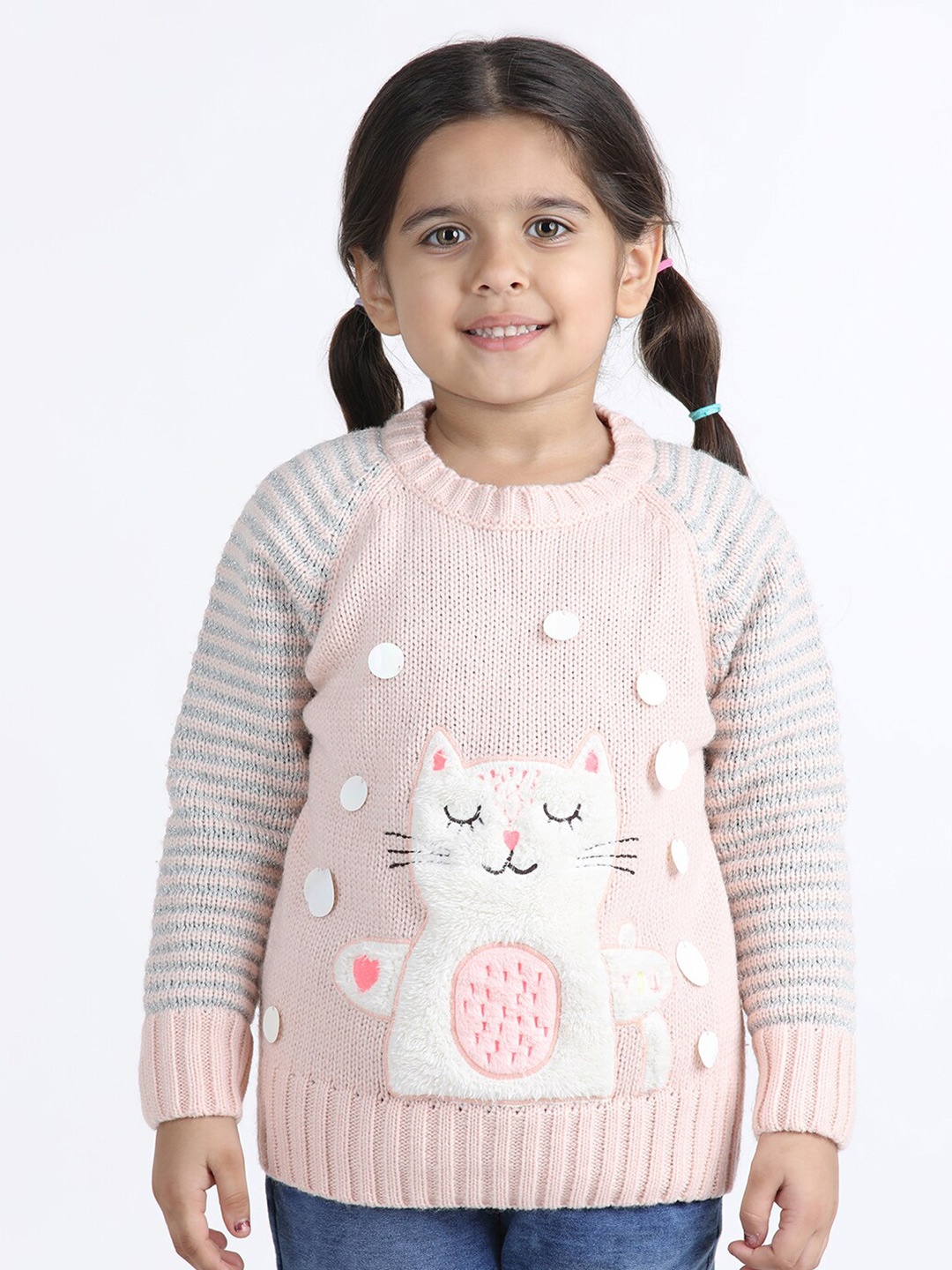 

Wingsfield Girls Embroidered Raglan Sleeves Pullover, Pink
