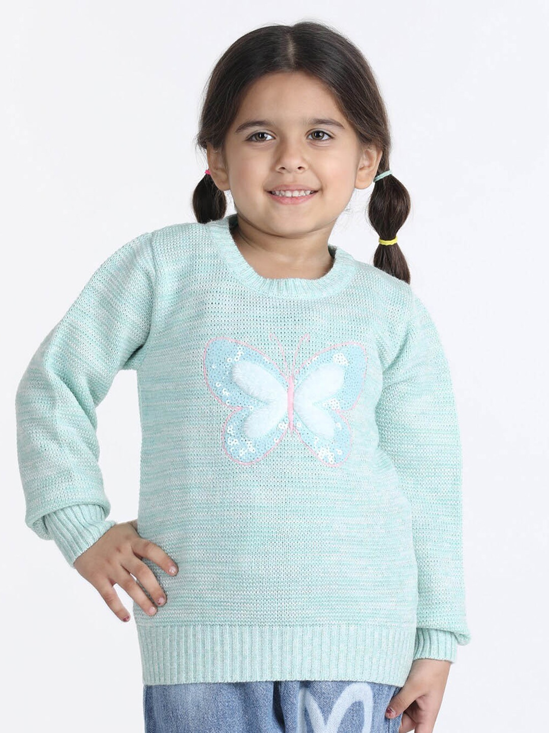 

Wingsfield Girls Embroidered Pullover, Green