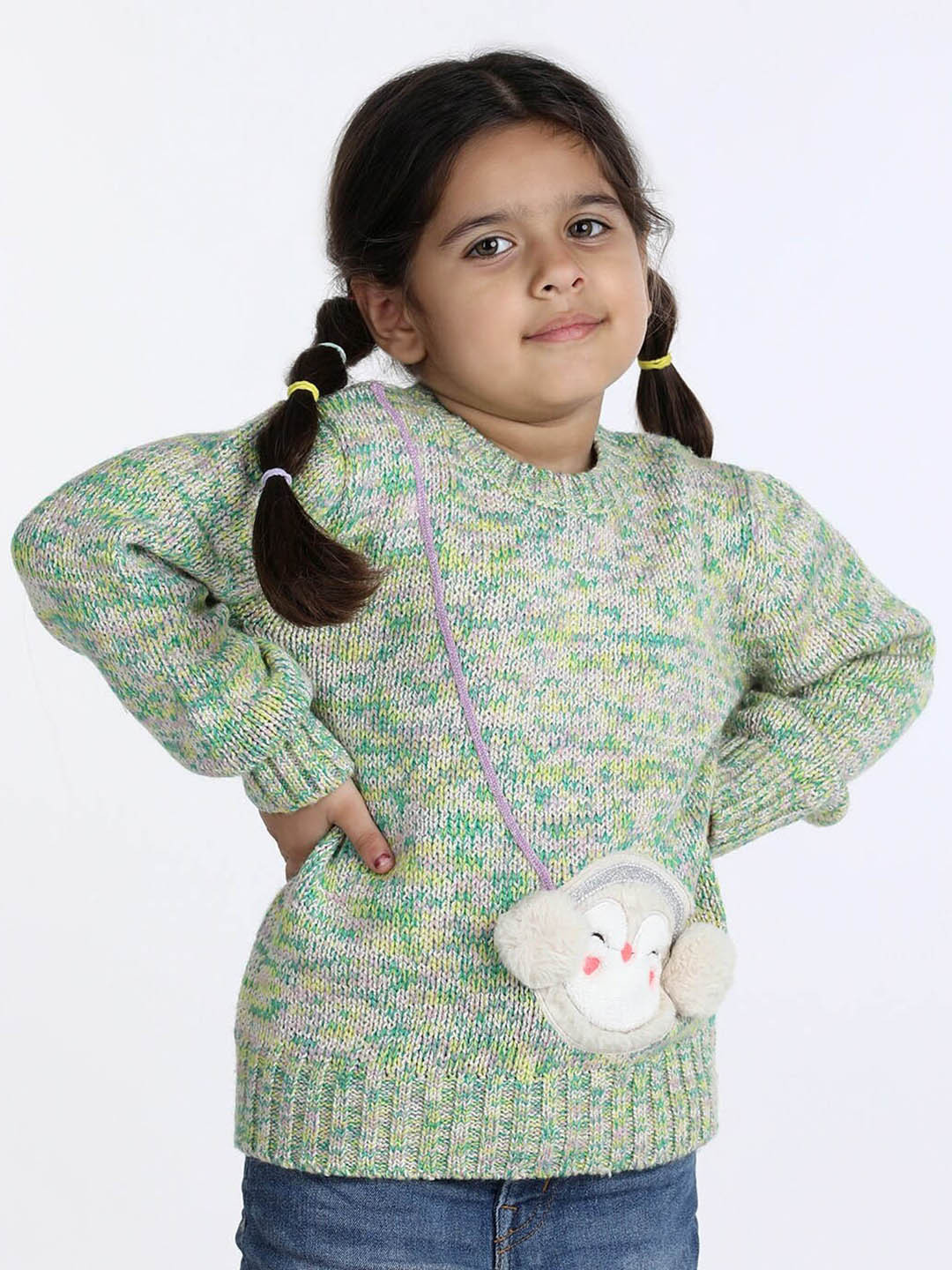 

Wingsfield Girls Embroidered Pullover, Green