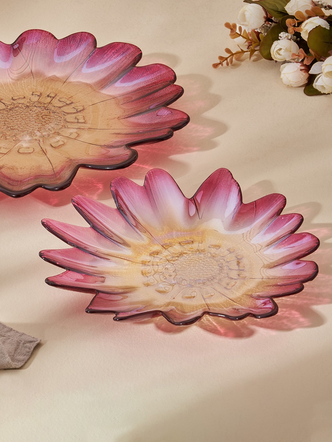 

Home Centre Magenta Floral Accent Plate Serveware