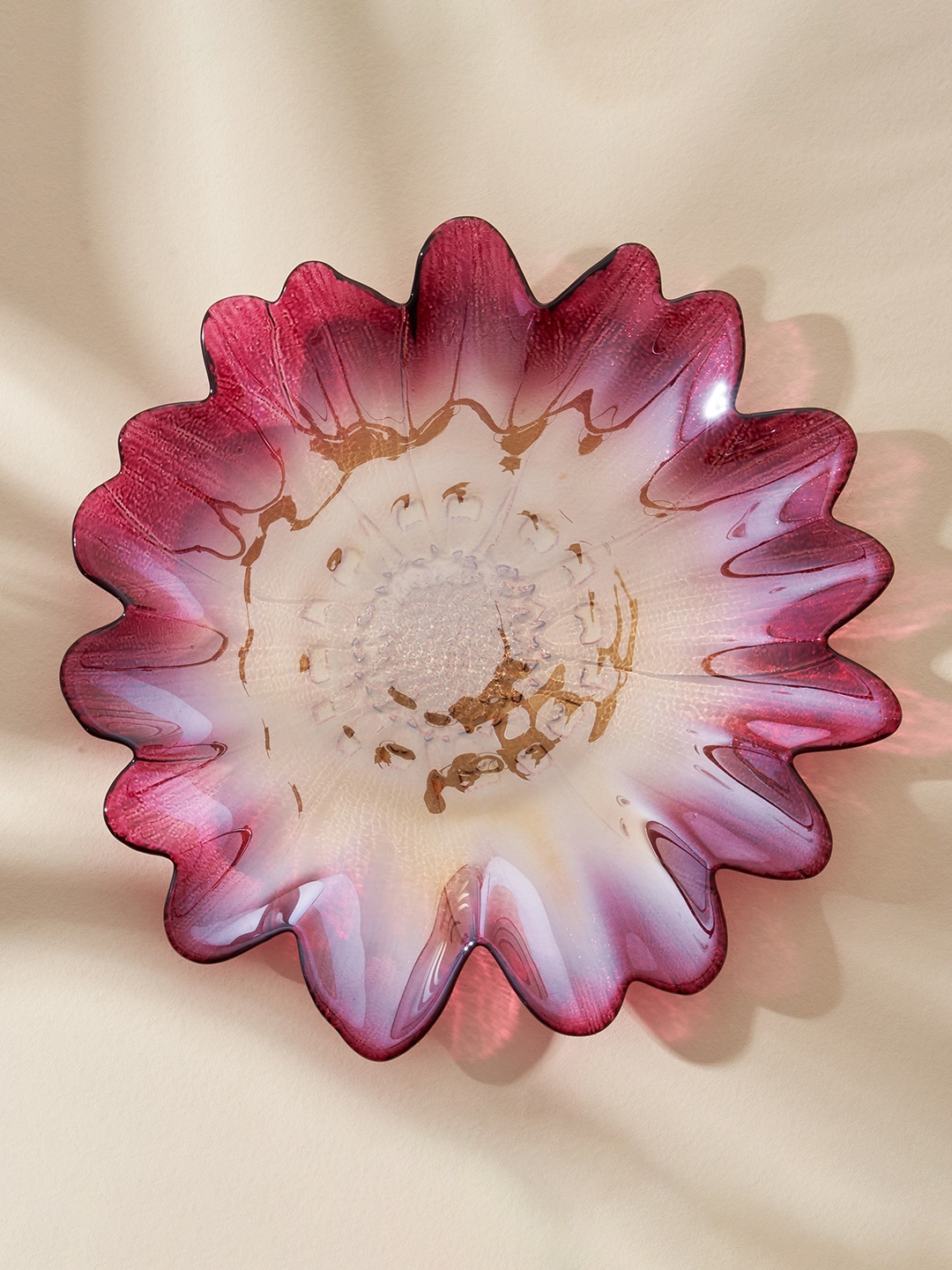 

Home Centre Magenta Floral Accent Plate Serveware