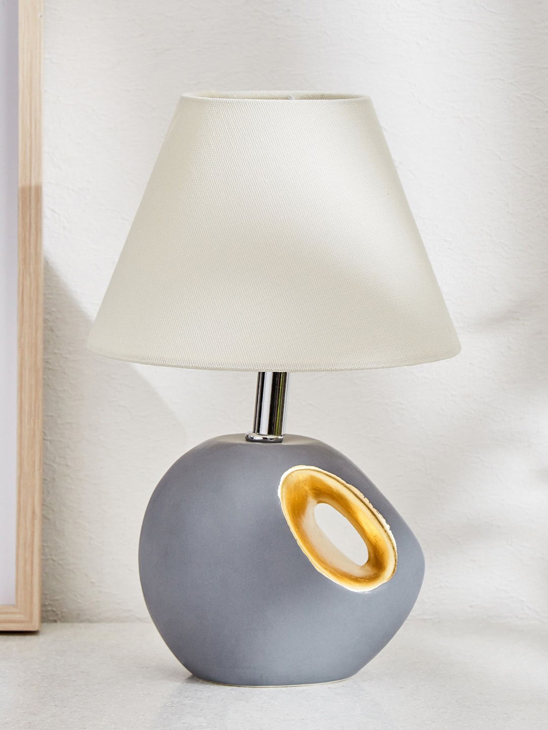 

Home Centre Marshmallow Grey & White Ceramic Table Lamp