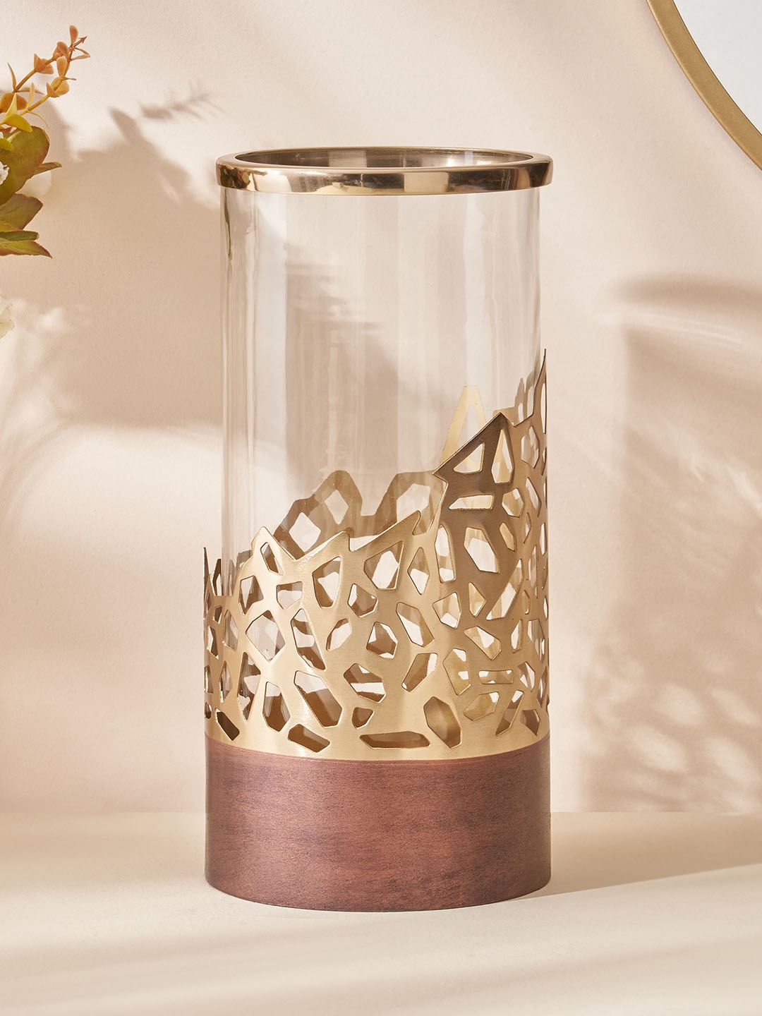 

Home Centre Beige Cut Work Detailed Vase