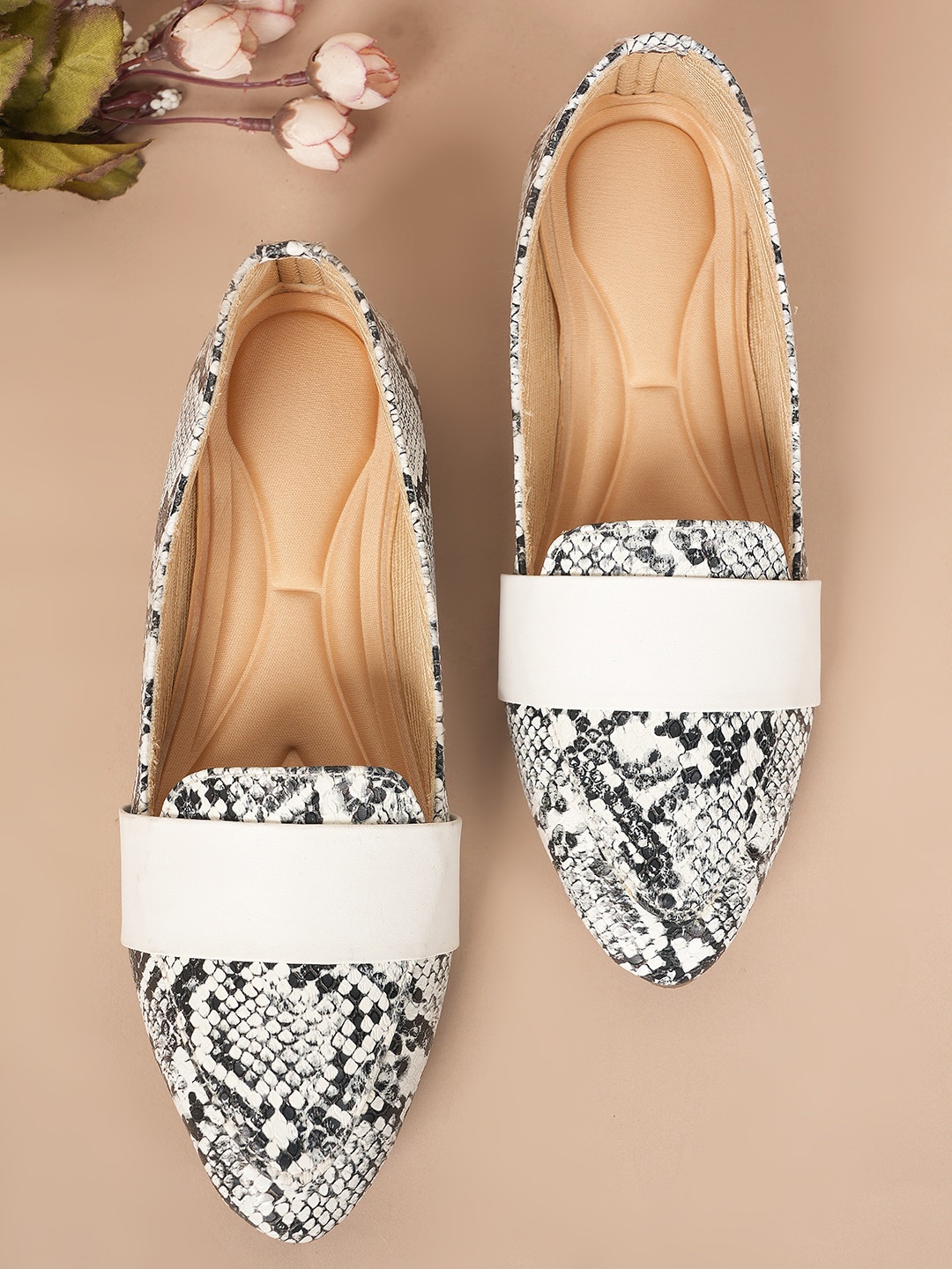 

Style Shoes Printed Slip-On Ballerinas, White