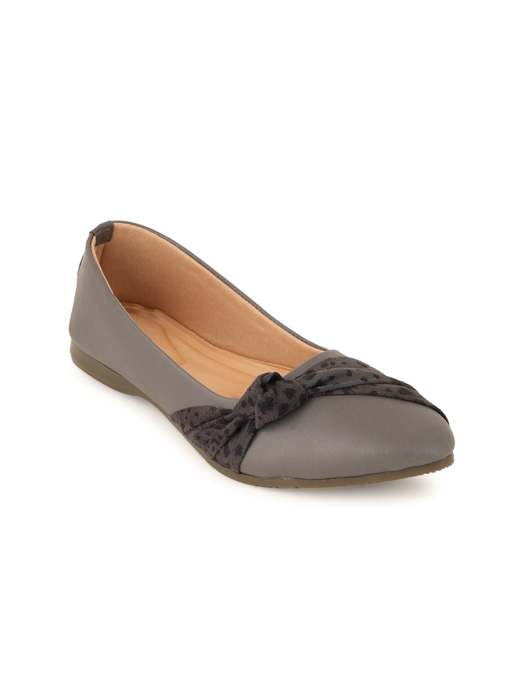 

Style Shoes Pointed Toe Ballerinas With Bows, Grey